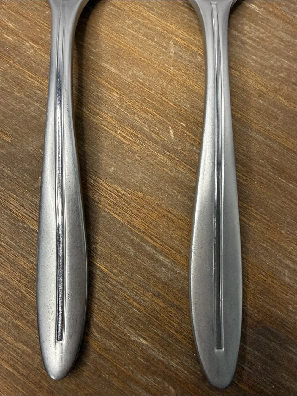 Oneida Stave Serving Spoons Set of 3 Slotted Pierced Solid Stainless Steel 18/10